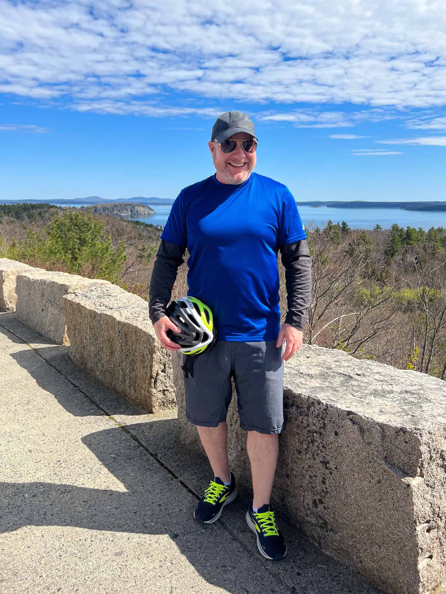 Dave with bicycle helmet at Egg Rock Overlook