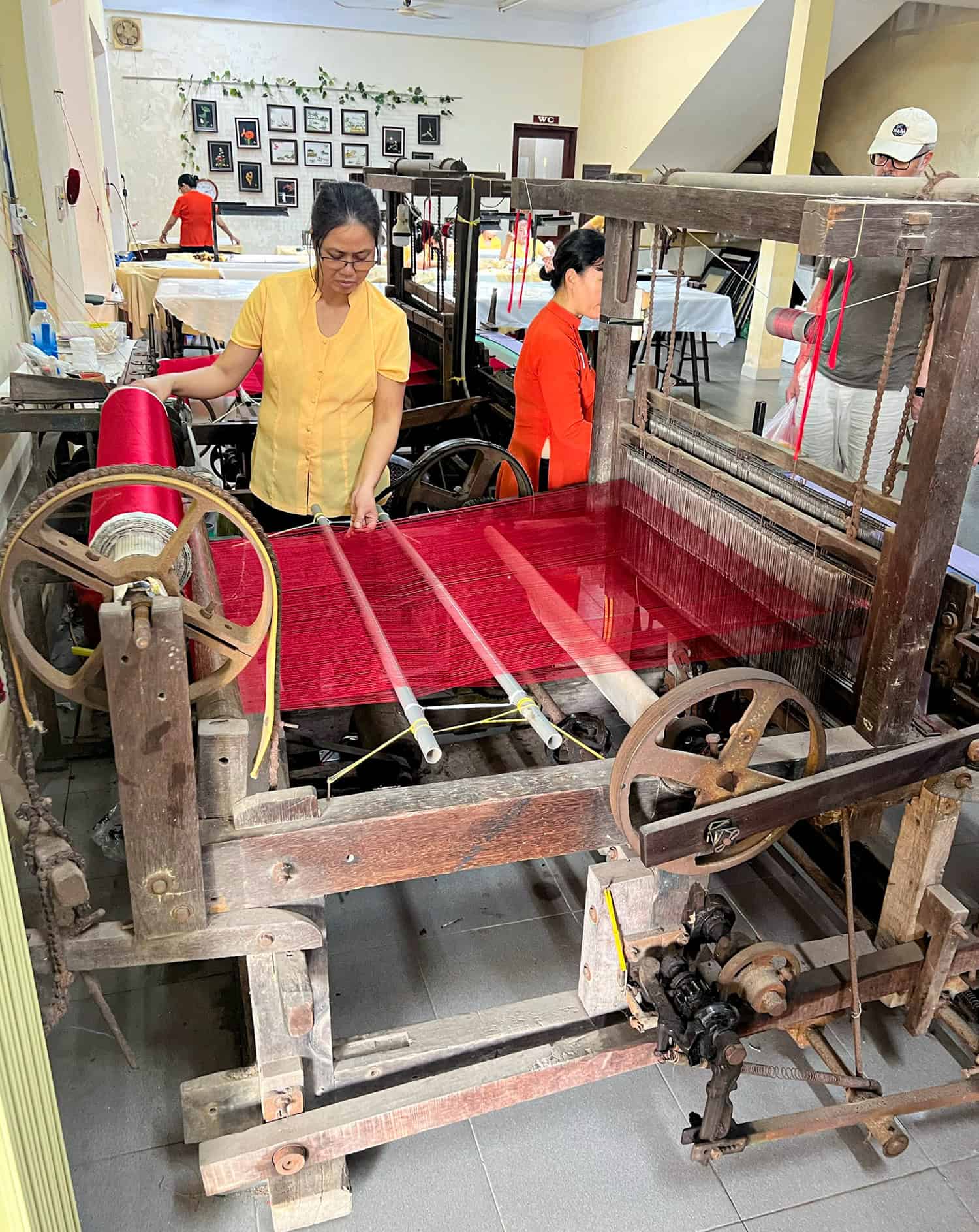 A woman weaving silk (photo by Dave Lee)