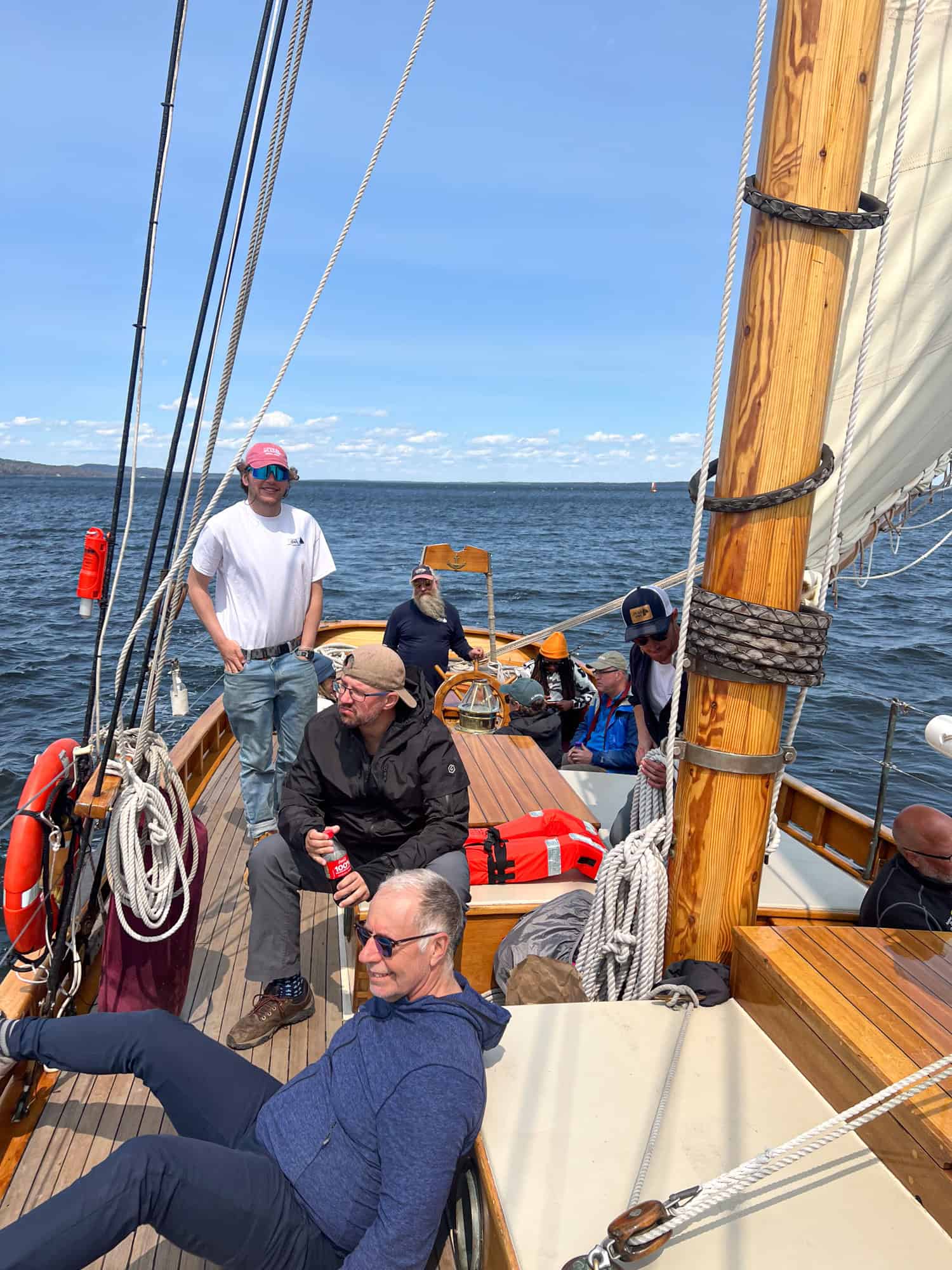 Guests and crew on the Schooner Olad