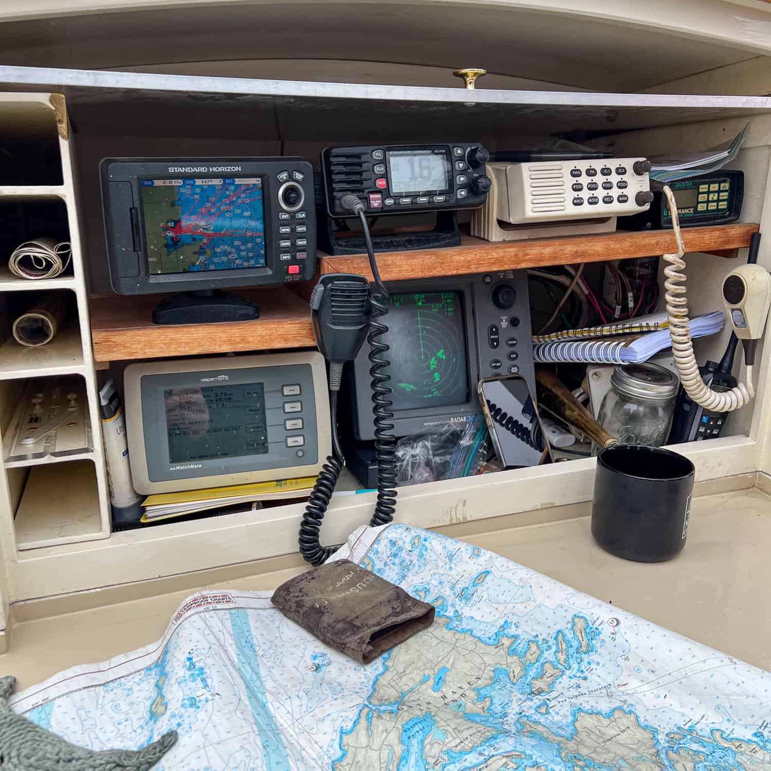 Radios, radar, and a nautical map