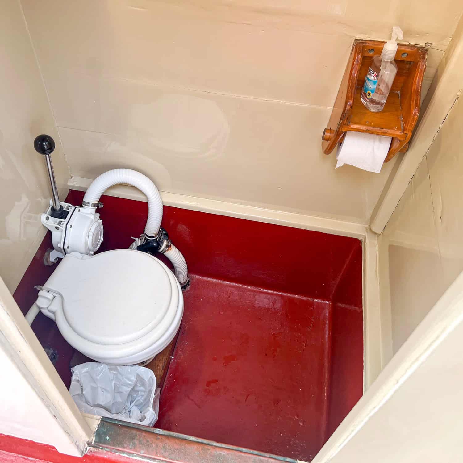 One of two toilets on the top deck.