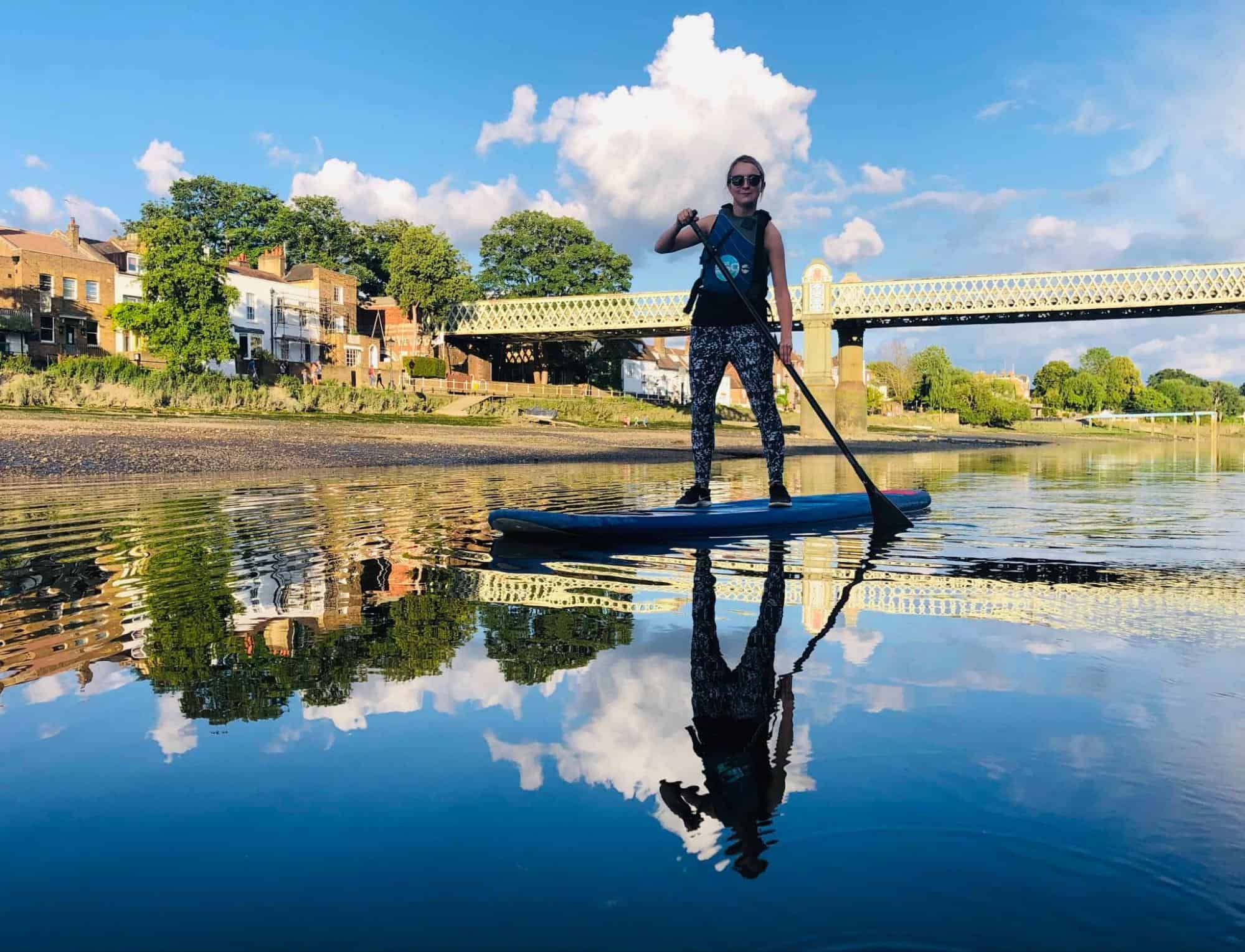 Woman paddleboarding in London (photo courtesy of Active 360)