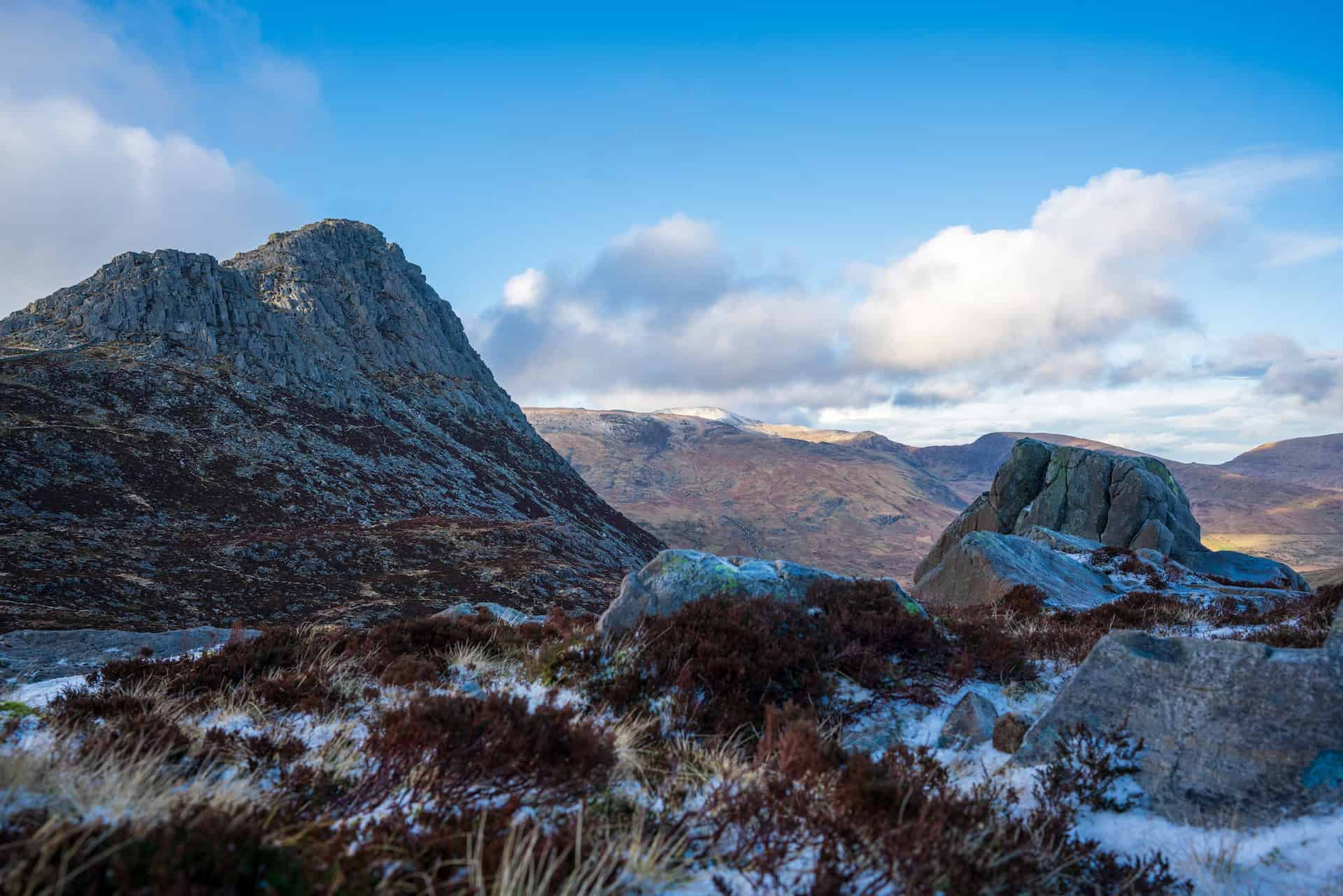 A frosty morning view of Tryfan from Ogwen Valley. (photo: Nicola Nuttall)