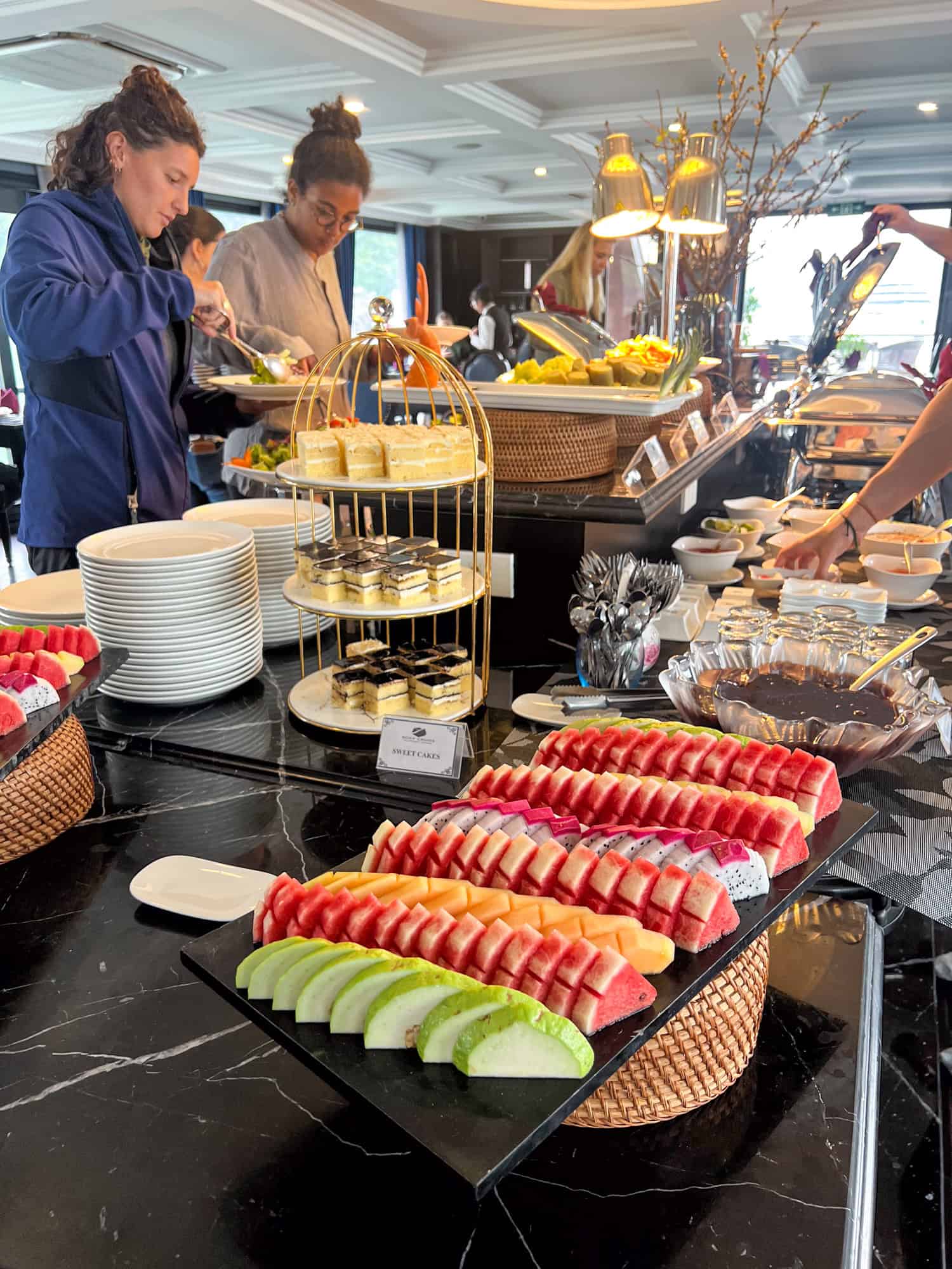 Lunch buffet on our Ha Long Bay Cruise in Northern Vietnam (photo by Dave Lee)