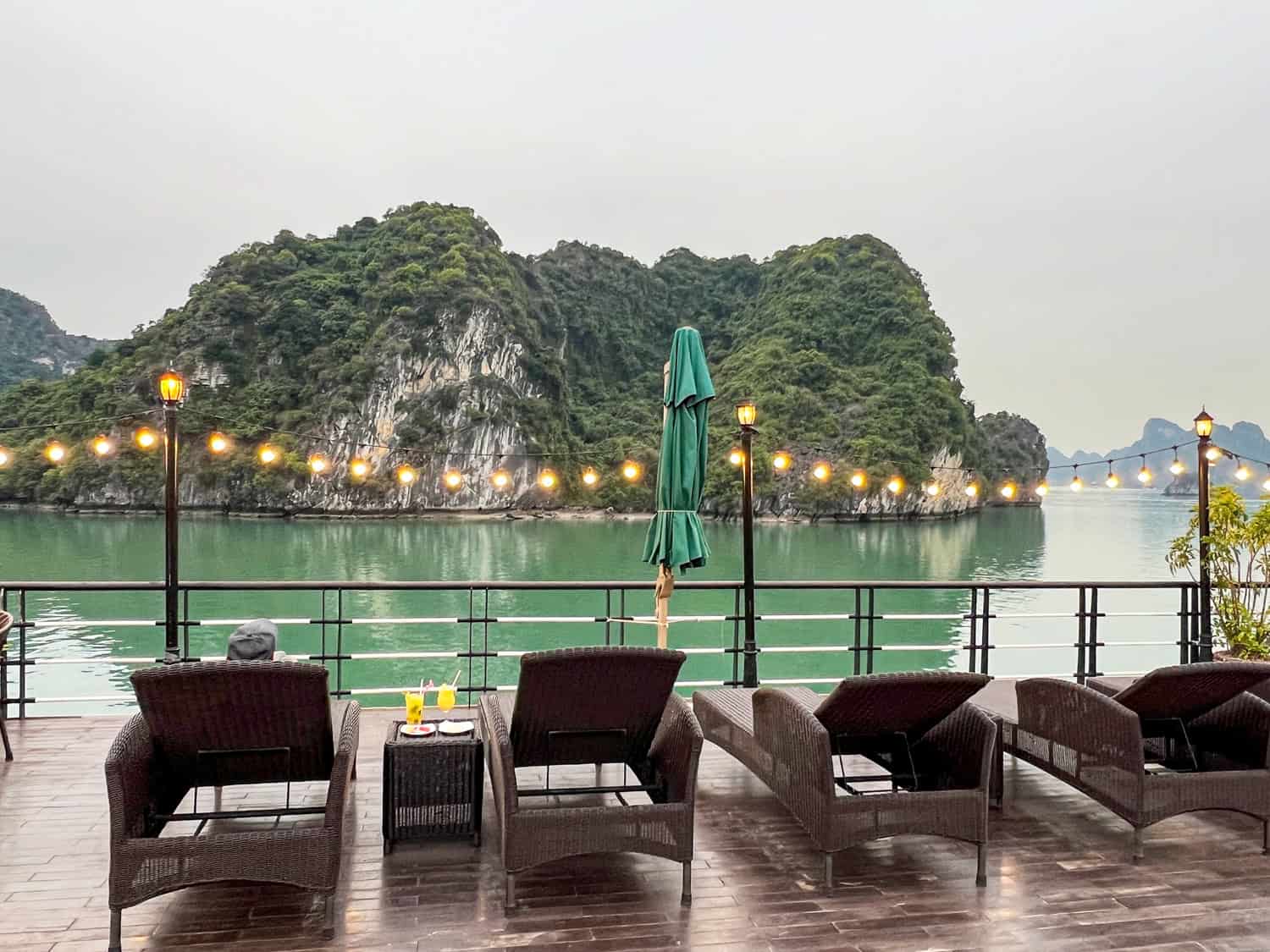 View from the top deck of Rosy Cruise 