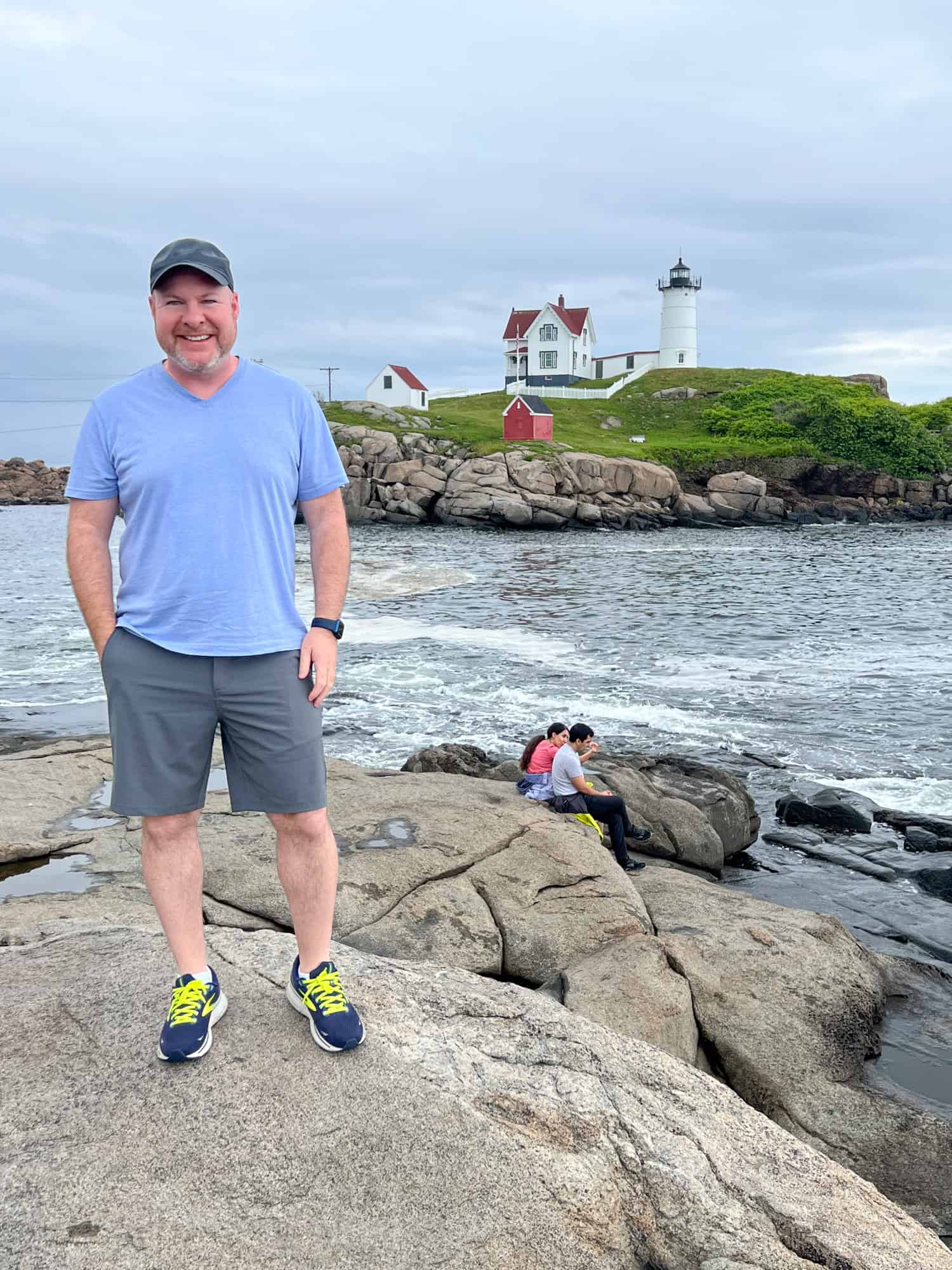 Dave at Nubble, one of the most popular Maine lighthouses (photo by Kelly Lemons)