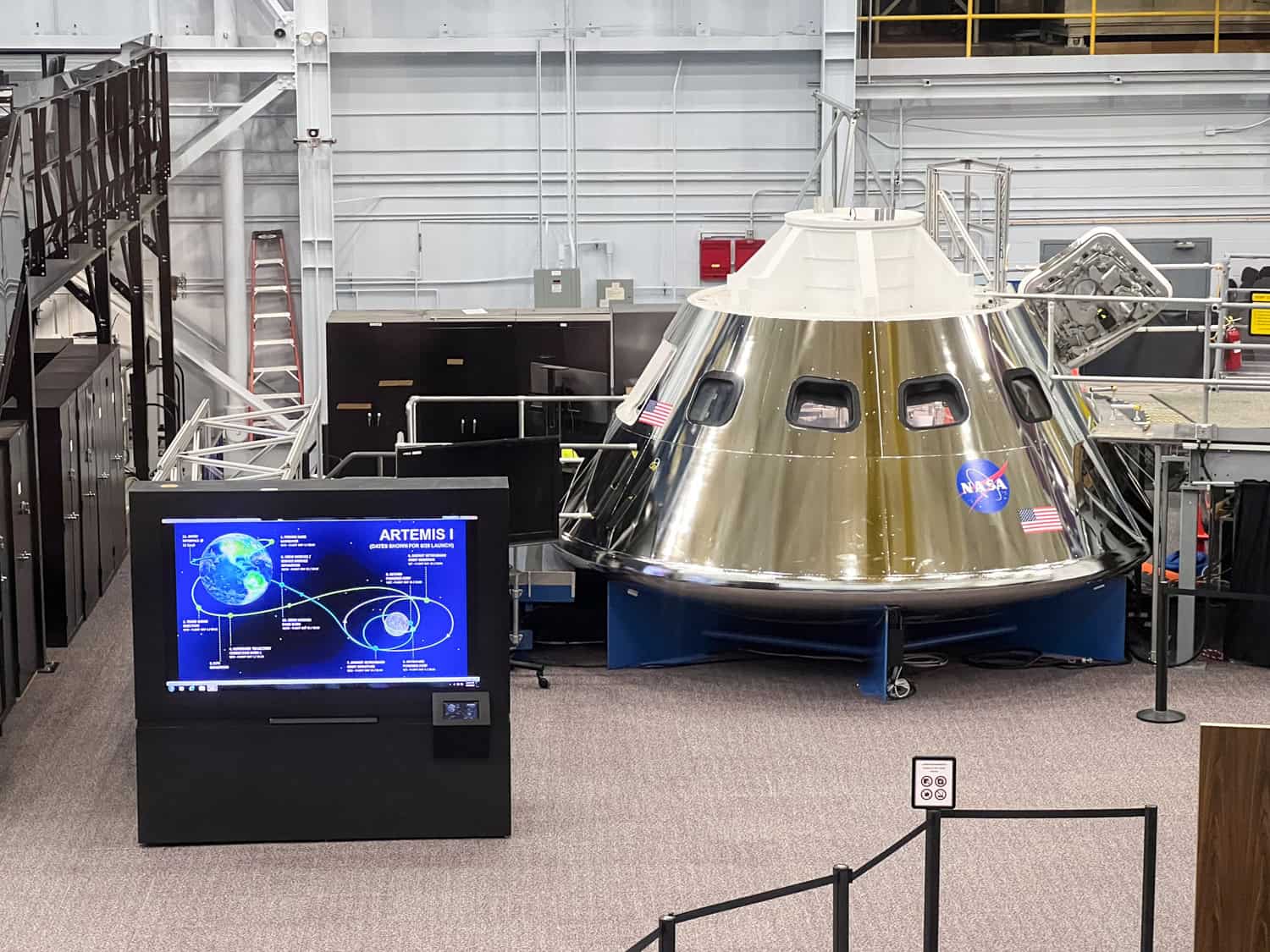 Artemis I capsule at the Johnson Space Center in Houston