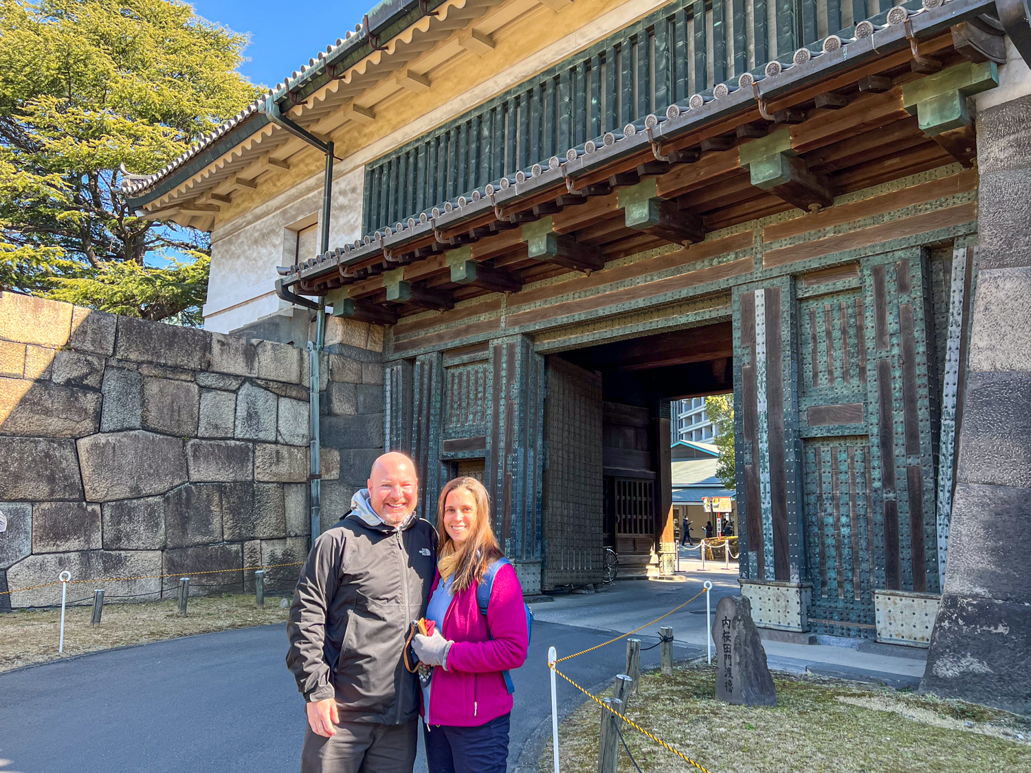Dave and Kel at the Imperial Palace in Tokyo