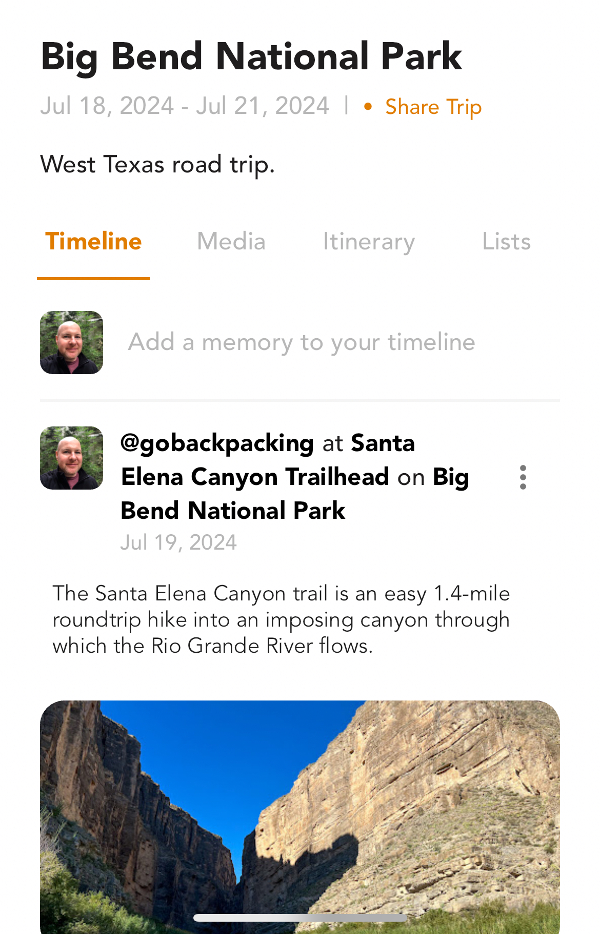 Camping.Tools app Timeline.