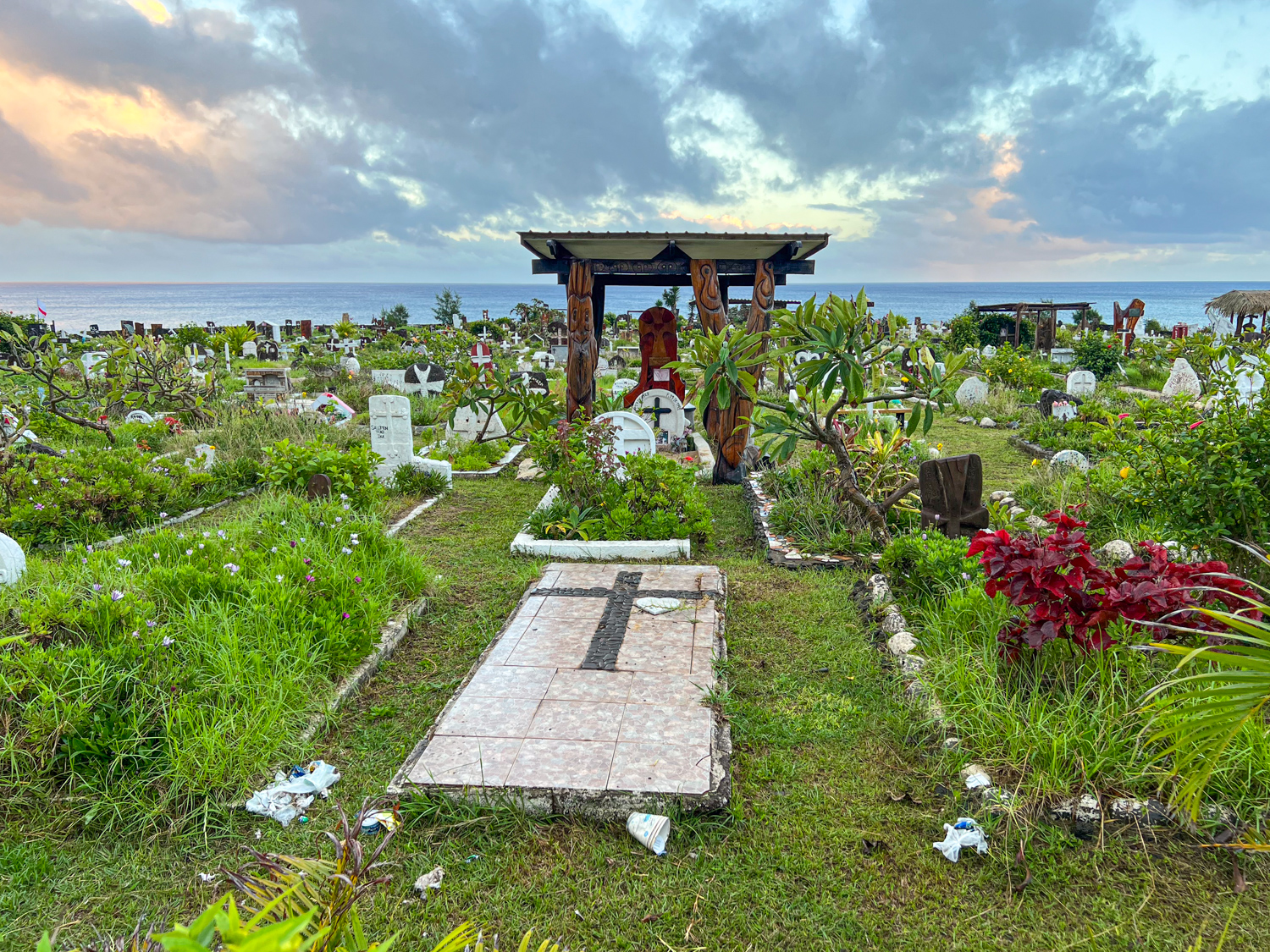 Catholic Cemetery on Rapa Nui (Easter Island).