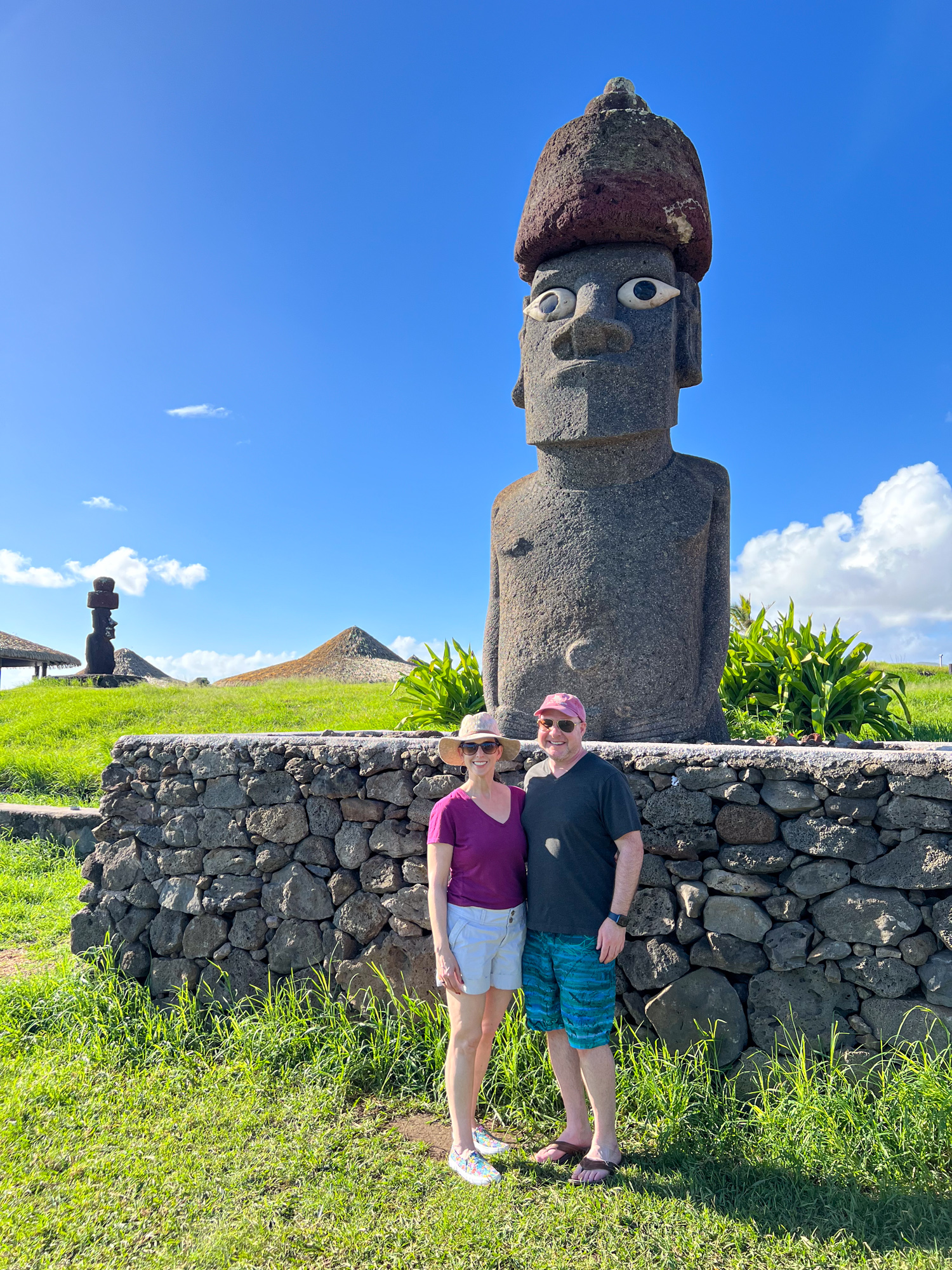Dave and Kel at the Peace Moai.
