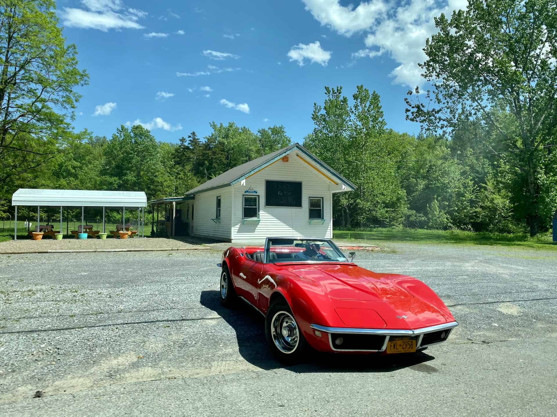 Red Corvette (photo by Robert Locke, Unsplash).
