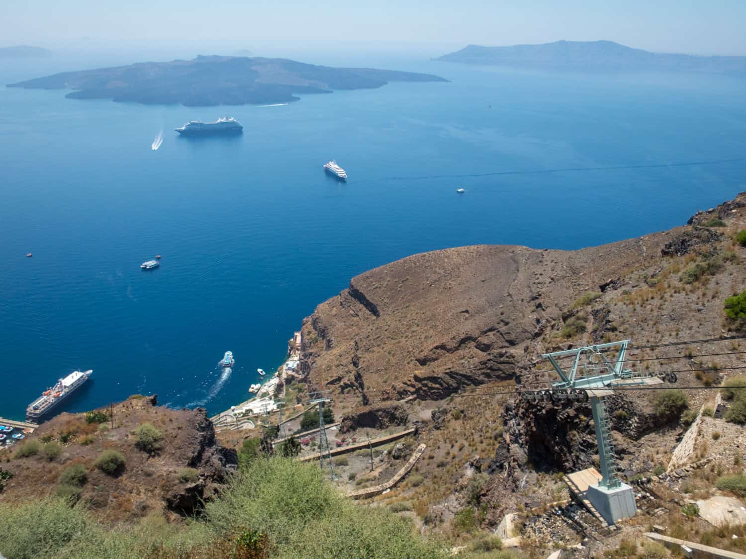 Santorini caldera.