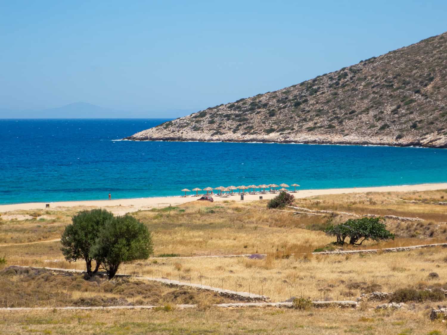 Umbrellas on Agia Theodoti Beach.