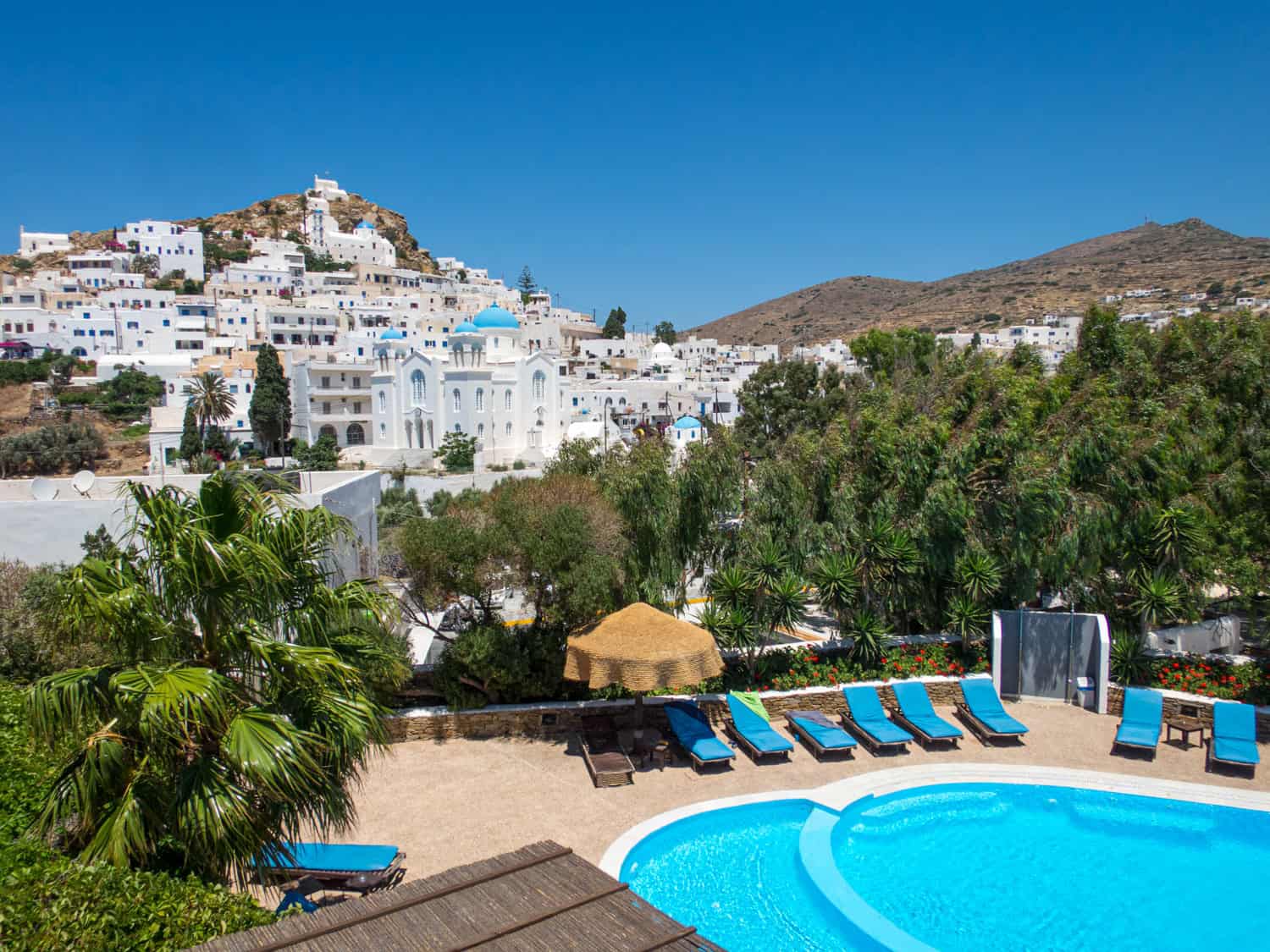 The town of Chora, capital of Ios, as seen from my lodging.