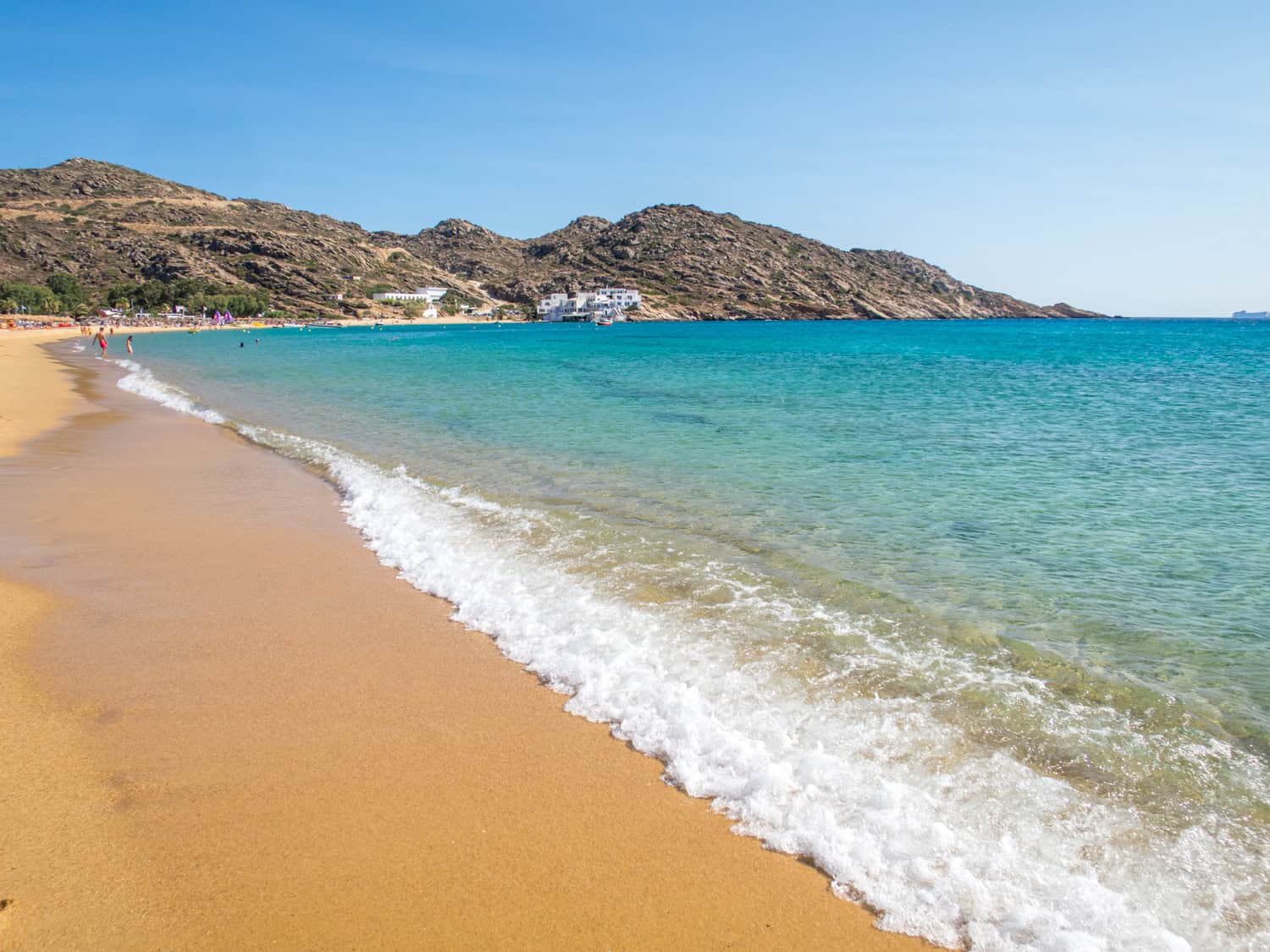 Looking south on Mylopotas Beach.