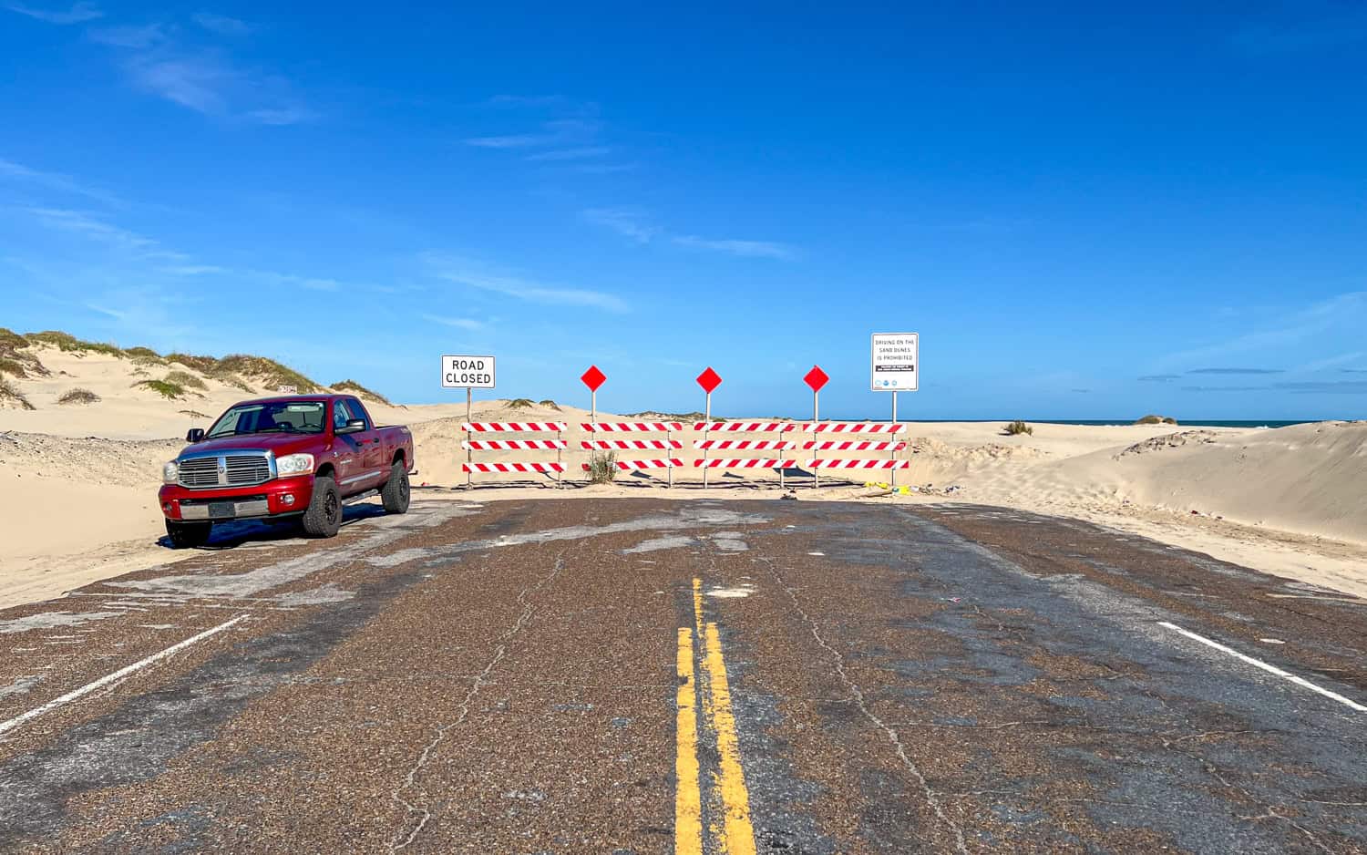The end of State Park Road 100 on South Padre Island, TX.