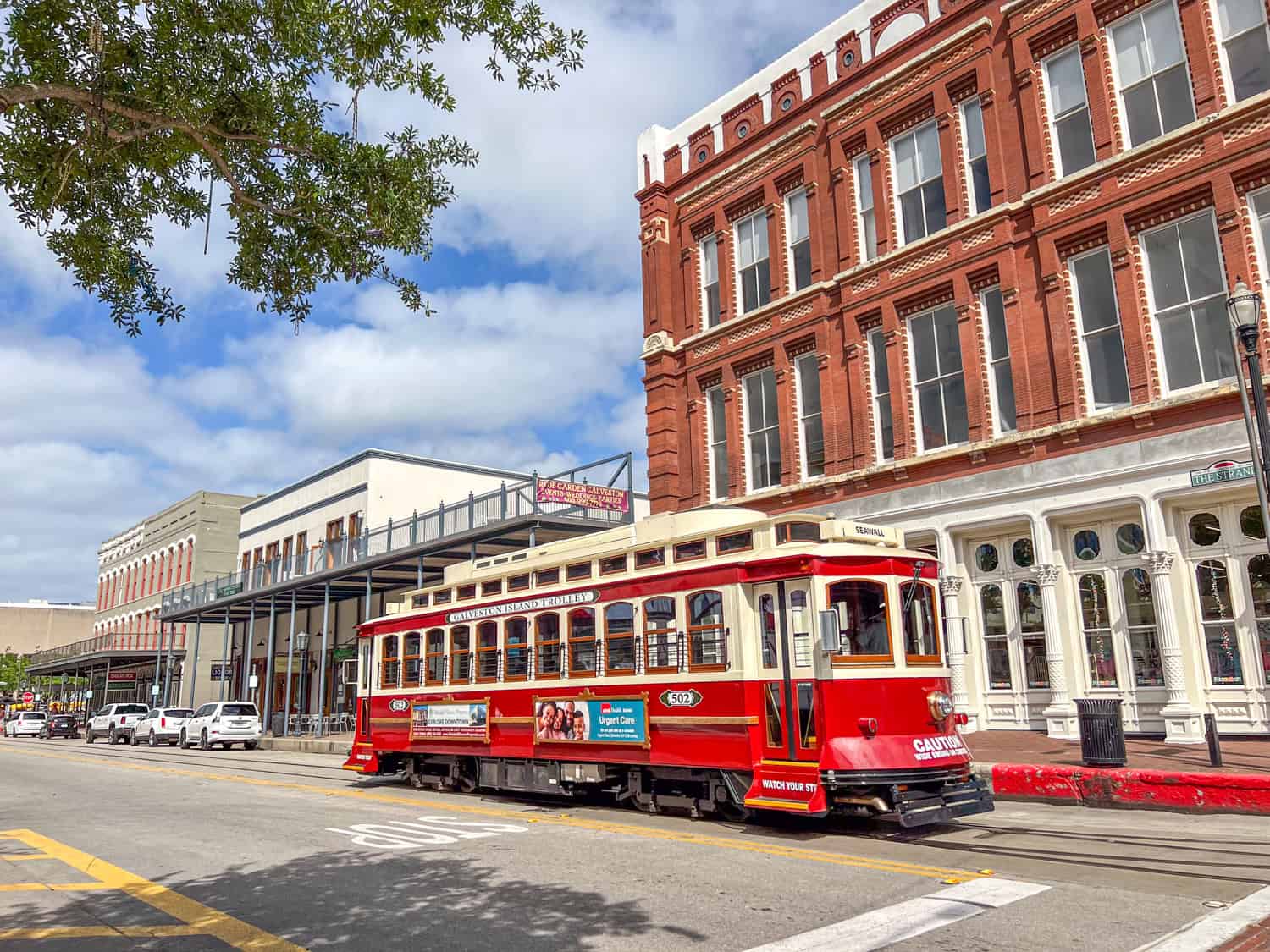 Galveston Island Trolley on The Strand.