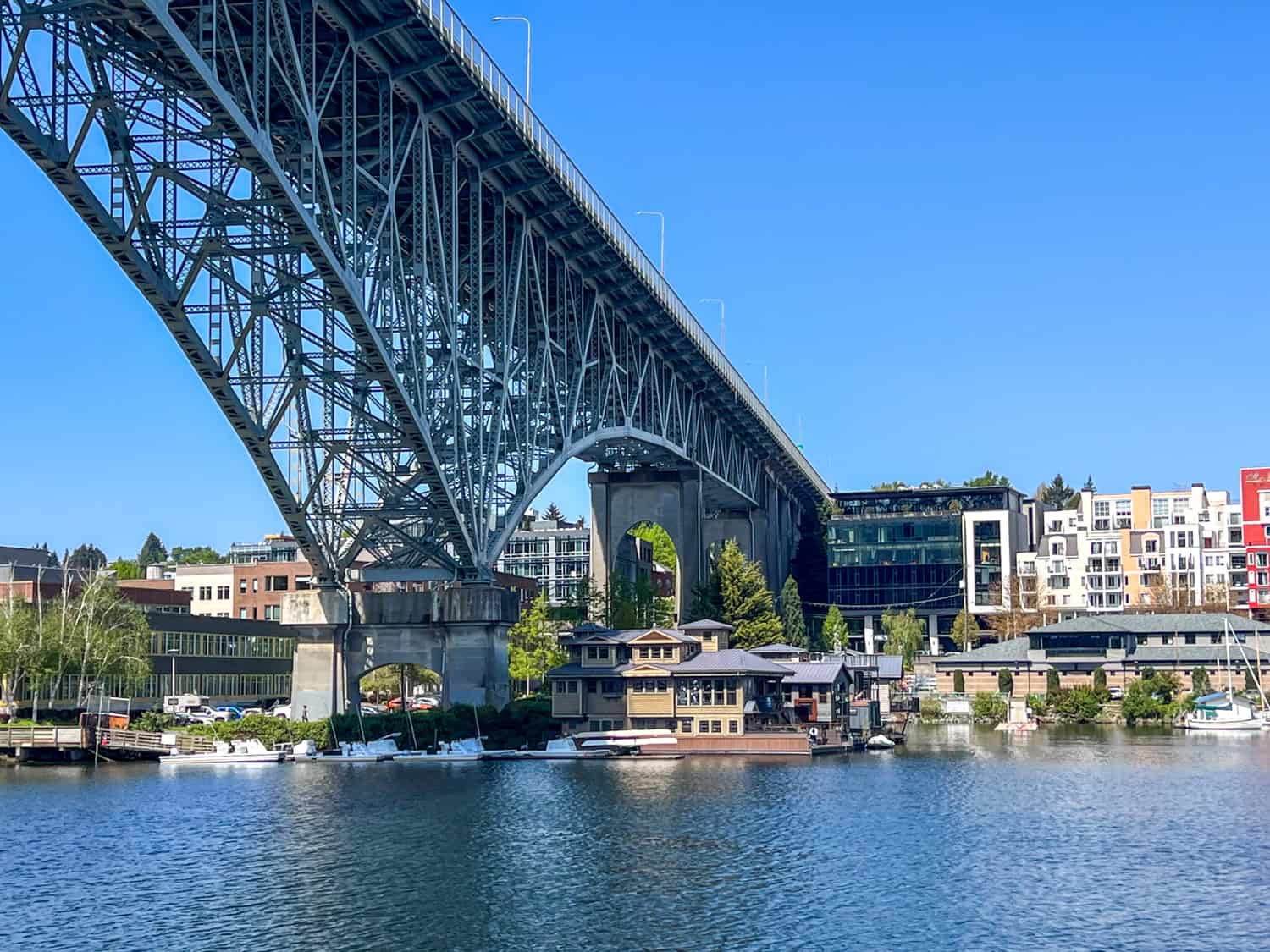 Passing under the Aurora Bridge on a Seattle locks cruise.