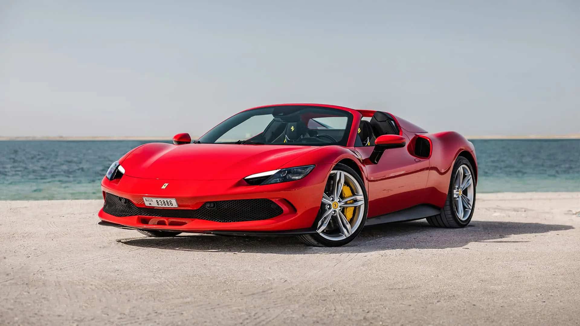 Driving a Ferrari 296 on Dubai roads can make for a fun vacation (image provided by Trinity Car Rental).