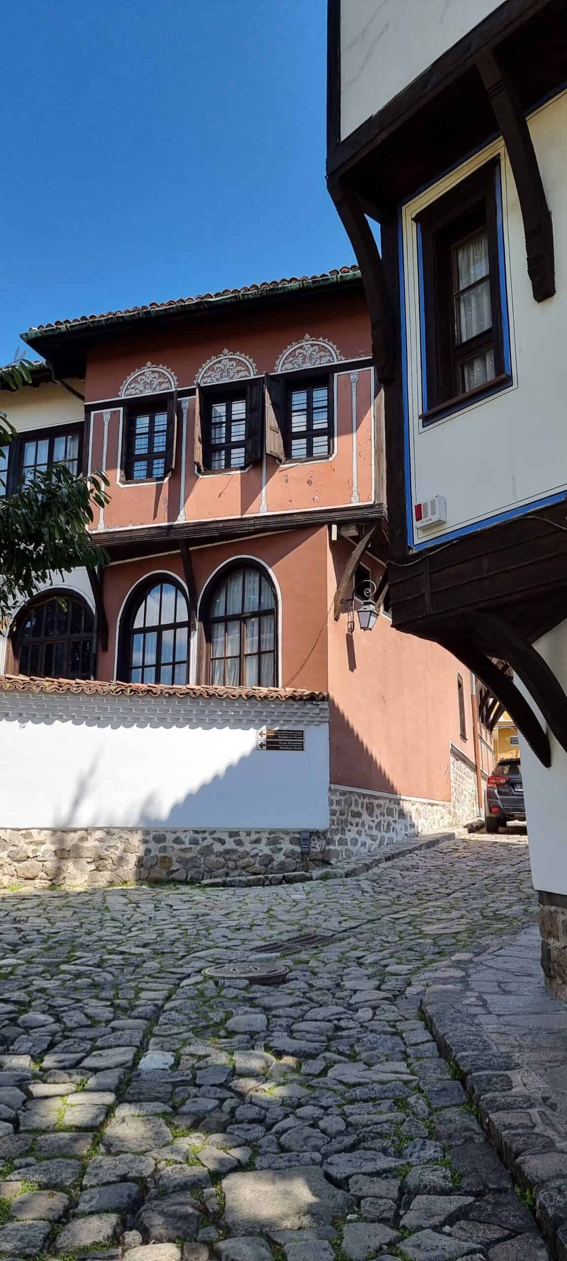 Cobblestone streets in Plovdiv, Bulgaria.