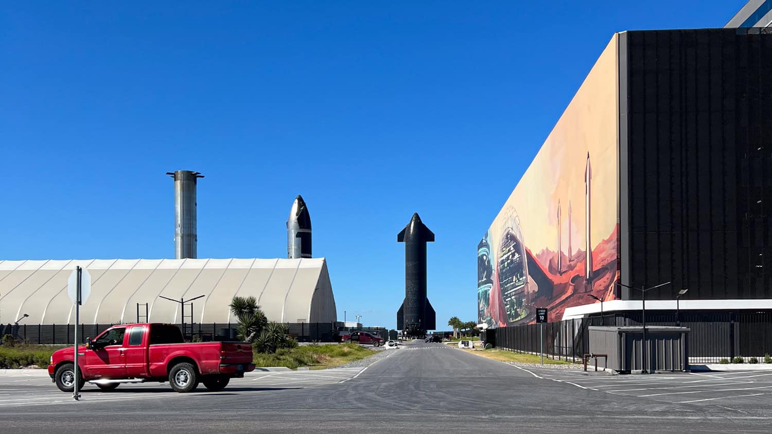 SpaceX Rocket Garden at the Starbase facilities in South Texas.