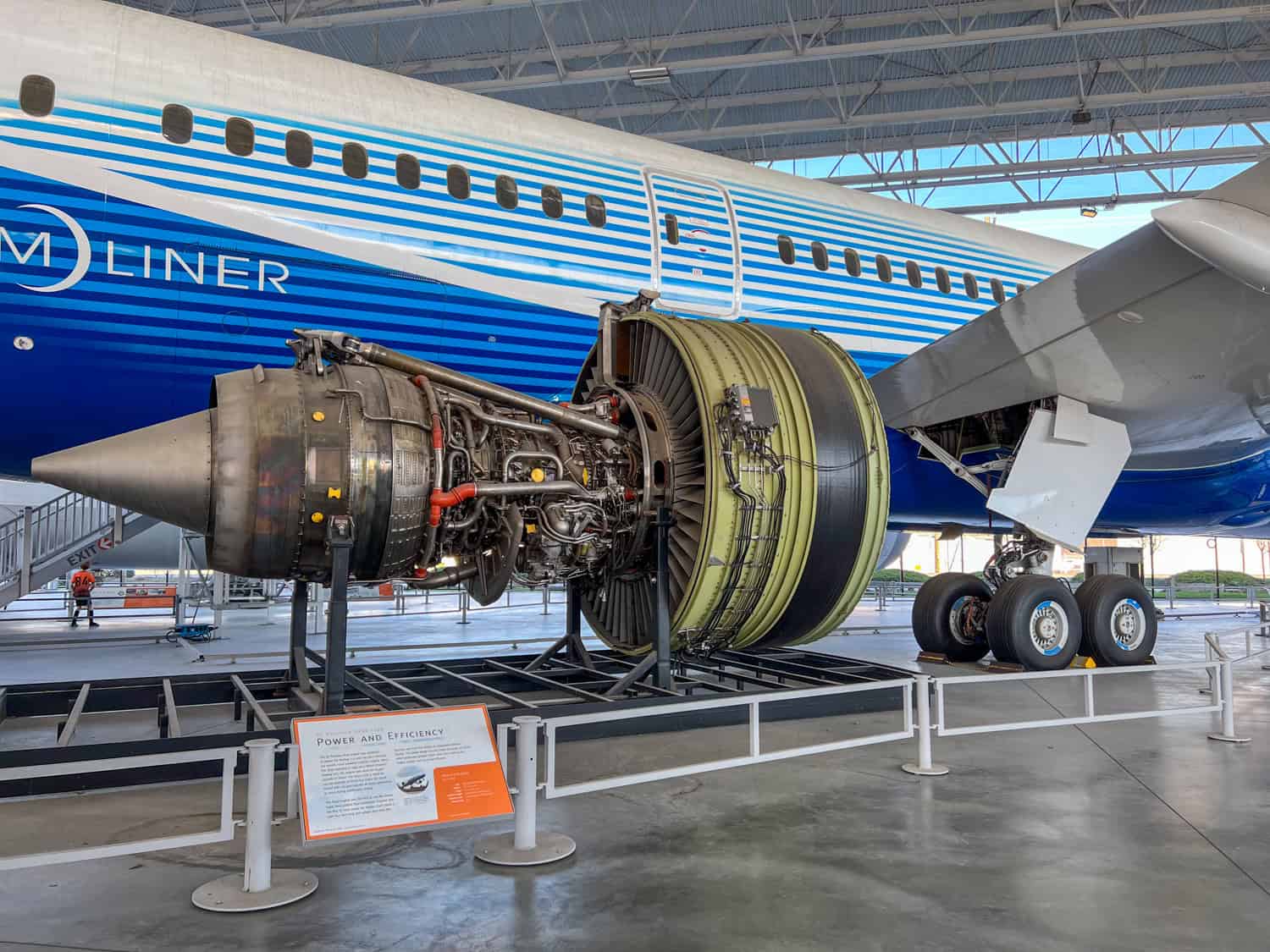 Dreamliner jet engine at the Museum of Flight.