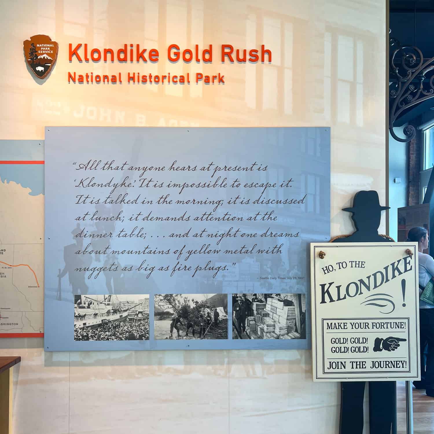 Entrance to the Klondike Gold Rush National Historical Park.