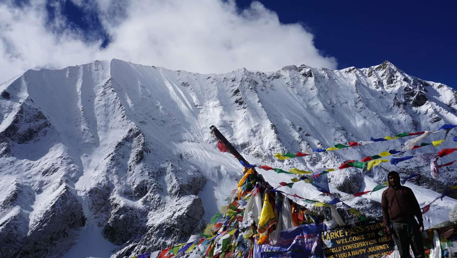 Larkya La Pass on the Manaslu Circuit in Nepal.