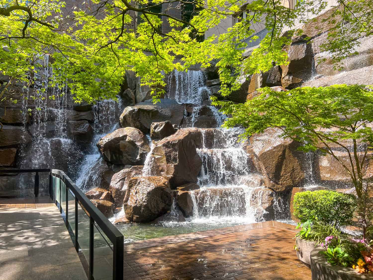Waterfall Garden in downtown Seattle.