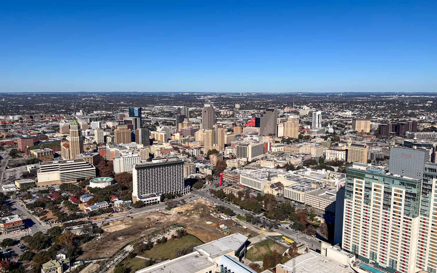 Downtown San Antonio as seen from the Tower of the Americas.