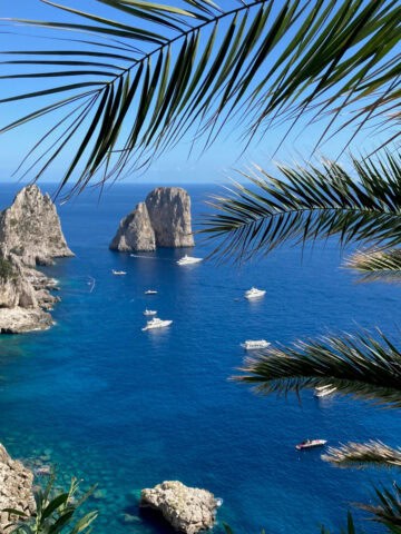 The Faraglioni rocks in Capri, Italy (photo by Sofia).