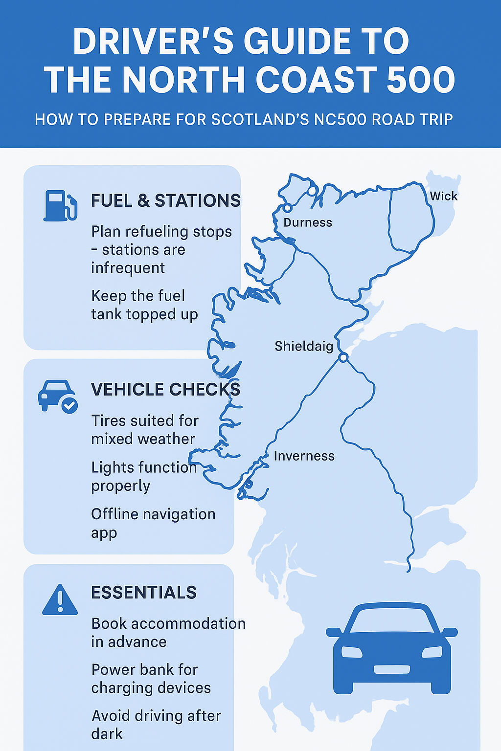 North Coast 500 infographic.
