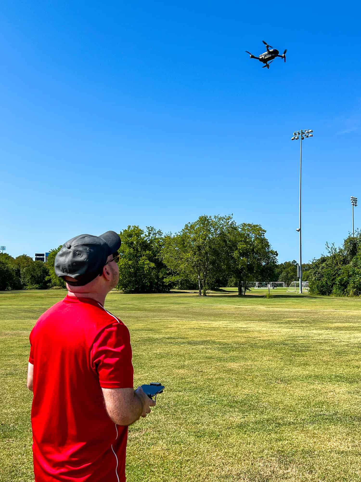 The author flying the U11MINI 4K (photo by Kelly Lemons).