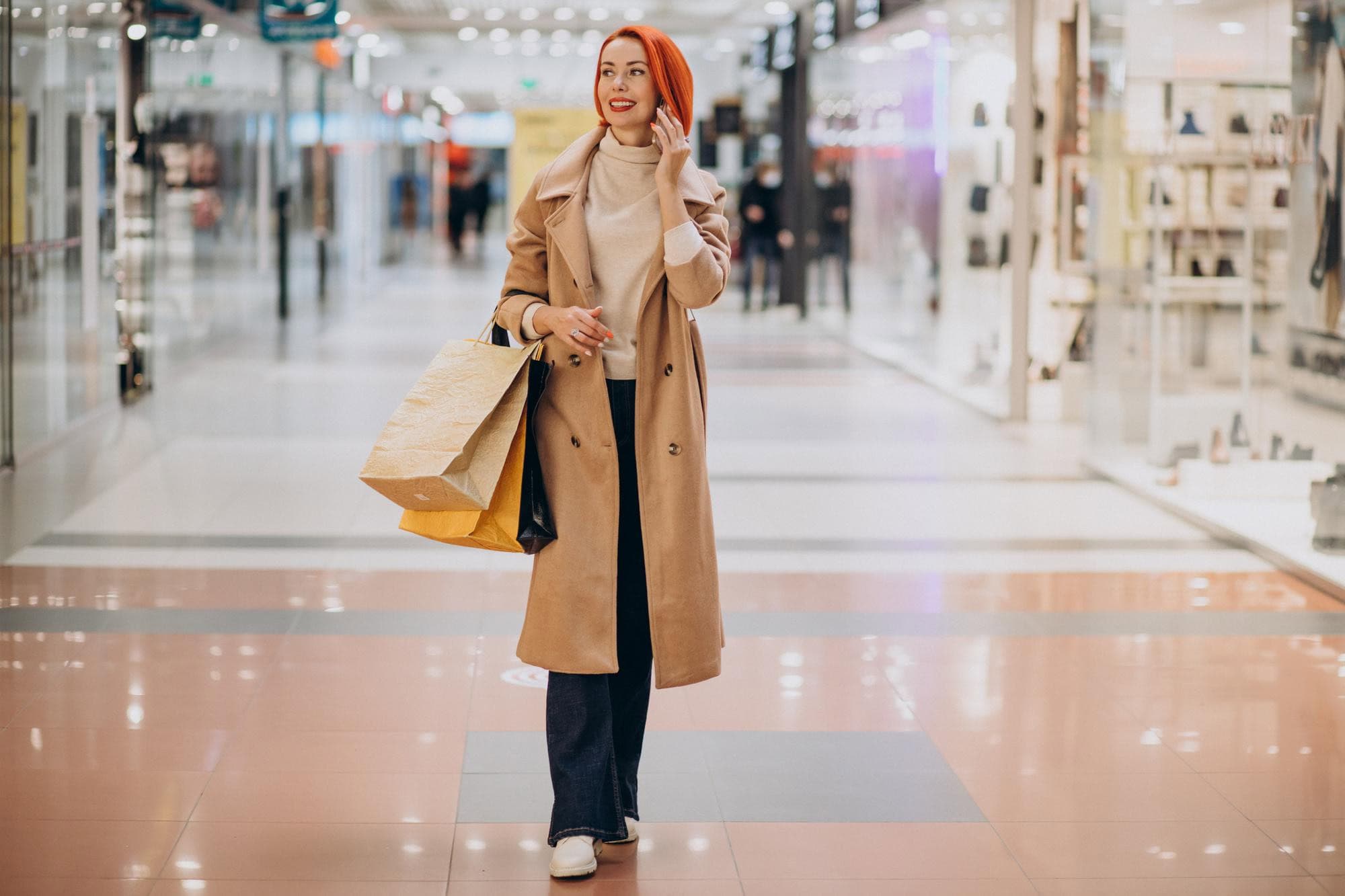 Shopping at a modern mall in Doha, Qatar.