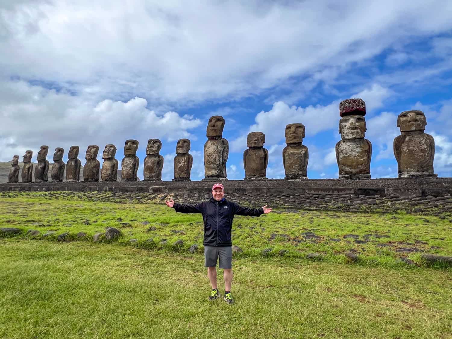 Dave at Ahu Tongariki on Easter Island (photo by Kelly Lemons).