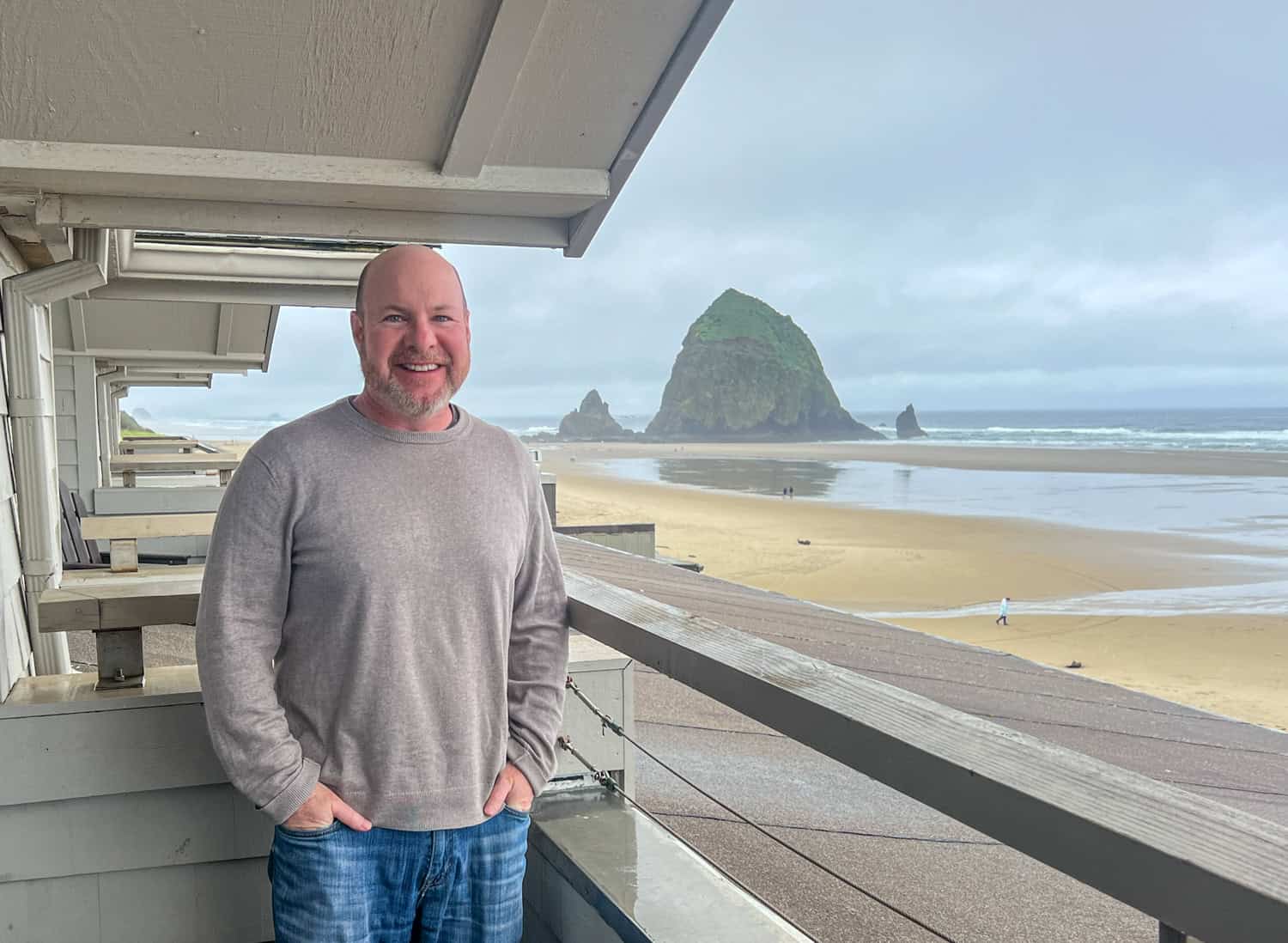 Cannon Beach as seen from our balcony at Surfsand Resort (photo by Kelly Lemons). Cannon Beach as seen from our balcony at Surfsand Resort (photo by Kelly Lemons).