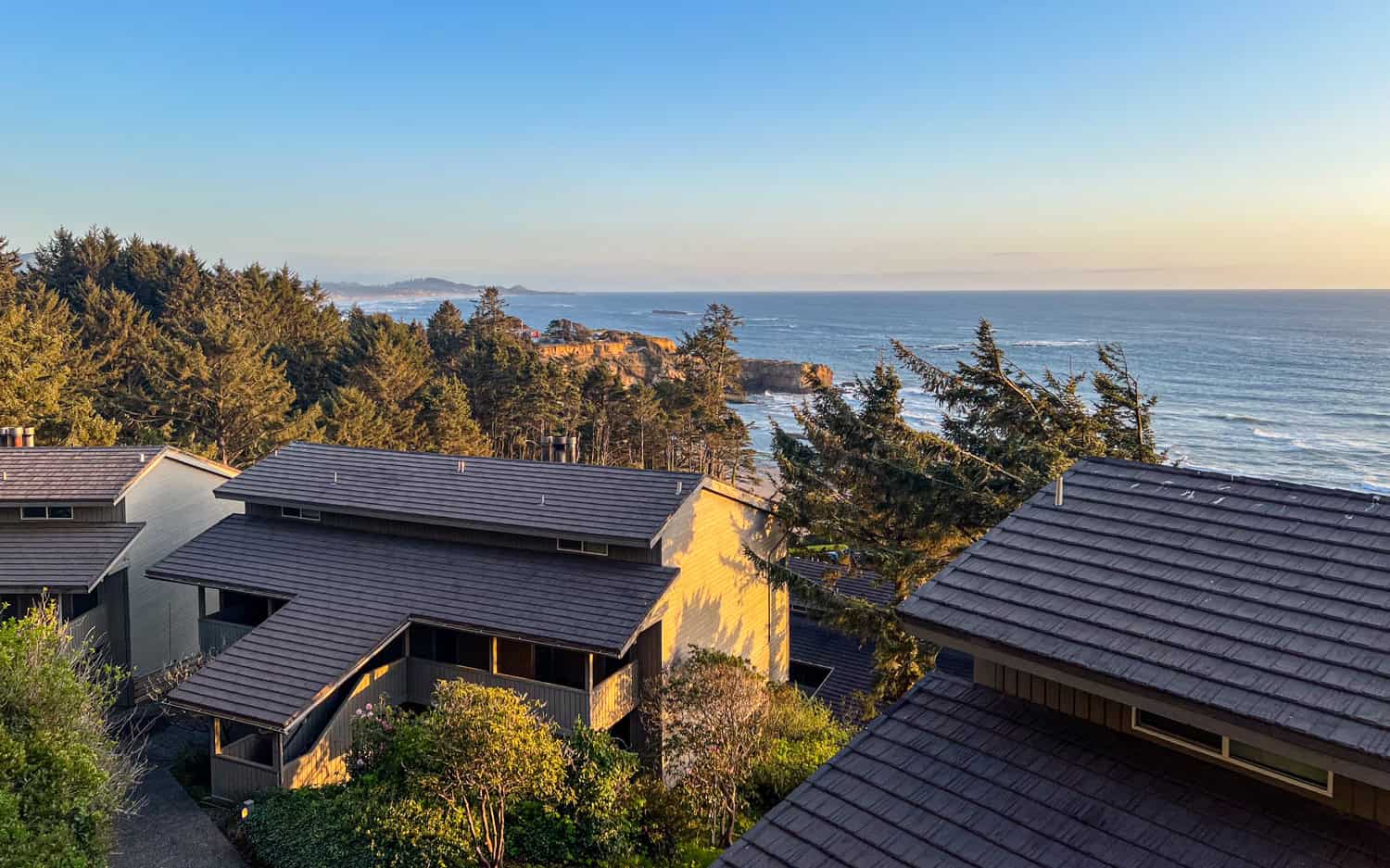 View toward Devils Punchbowl from our room at the Inn at Otter Crest. View toward Devils Punchbowl from our room at the Inn at Otter Crest.