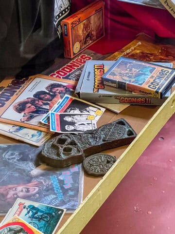 Props and memorabilia from "The Goonies" movie.