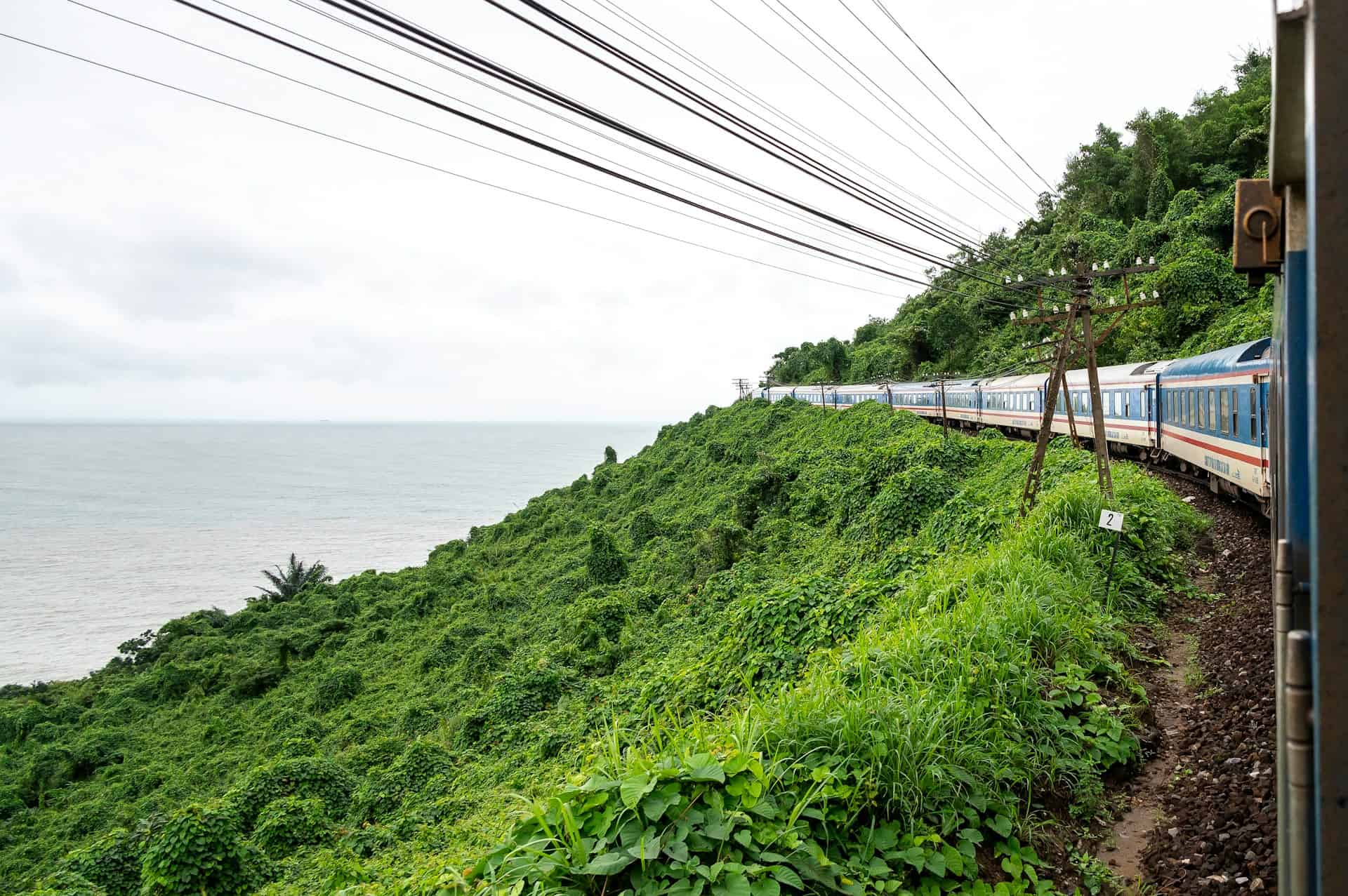 A train winding through the mountains near Da Nang in Central Vietnam (photo: Etienne Girardet).