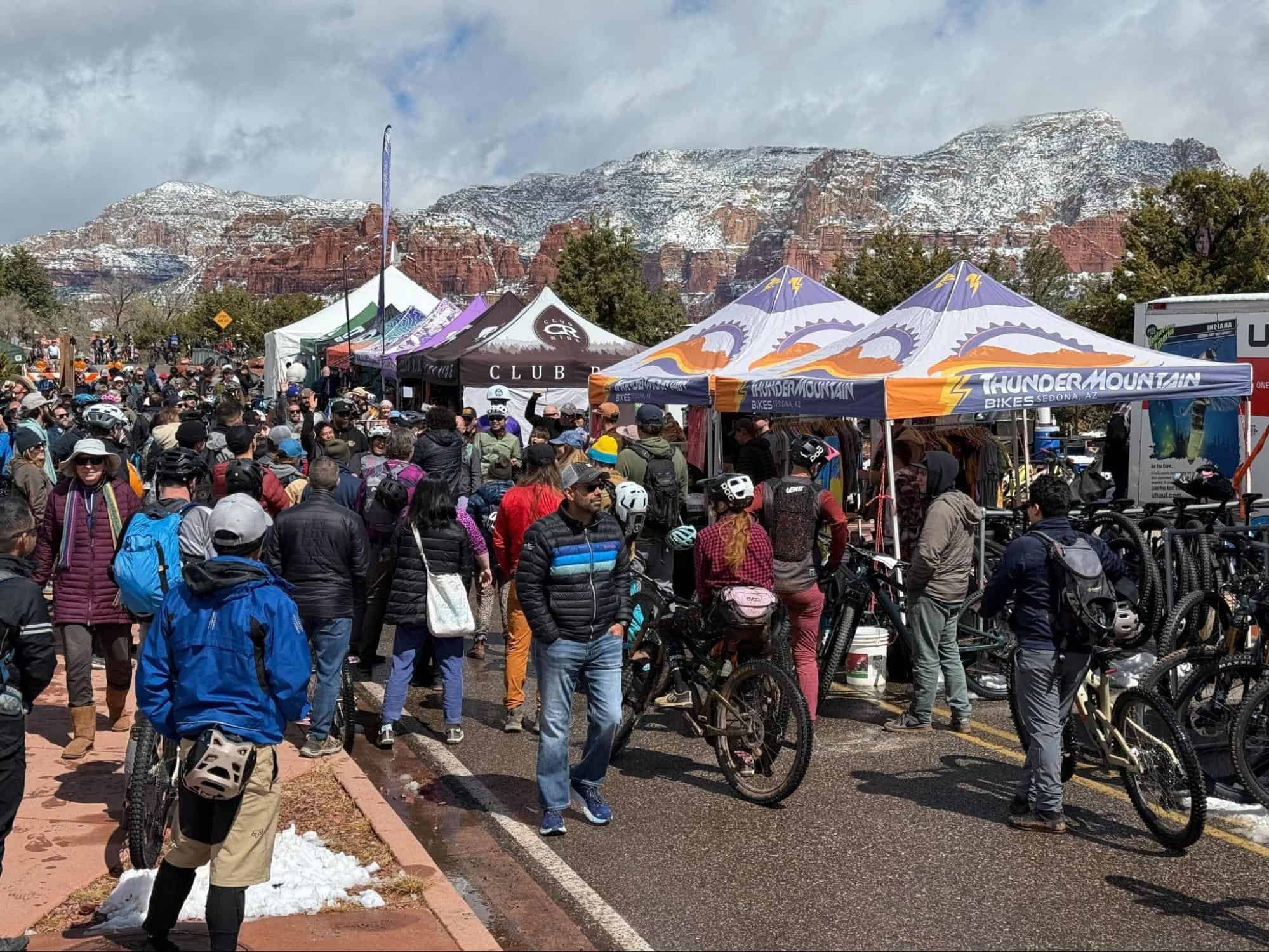 A gathering of bikers.