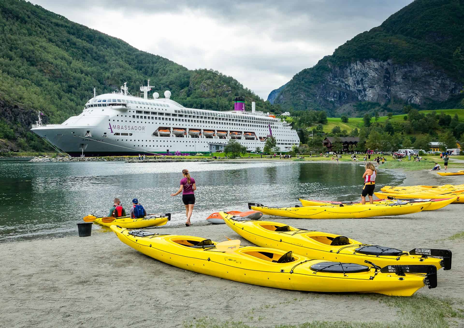 Kayaking is a popular excursion when cruising through Norwegian fjords (photo: James Armes).