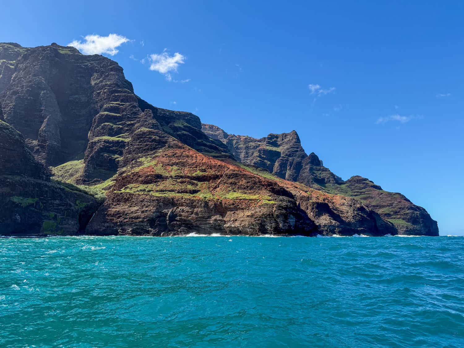 Mid-morning view of the Na Pali Coast.