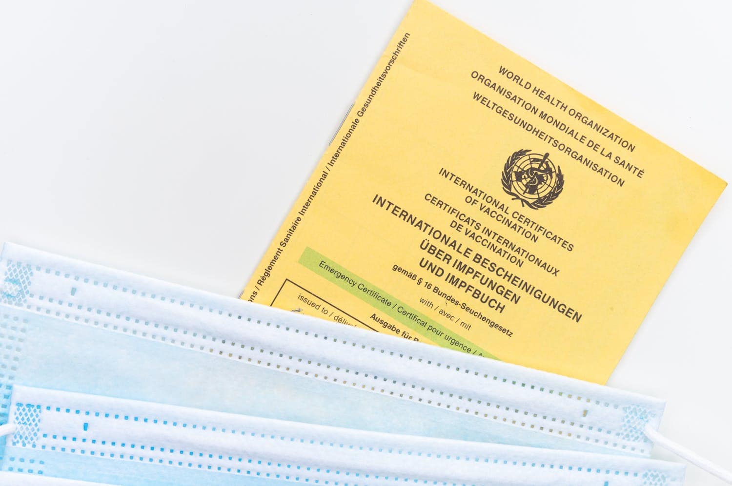 The yellow WHO international vaccination card (photo: Markus Winkler, Pexels).
