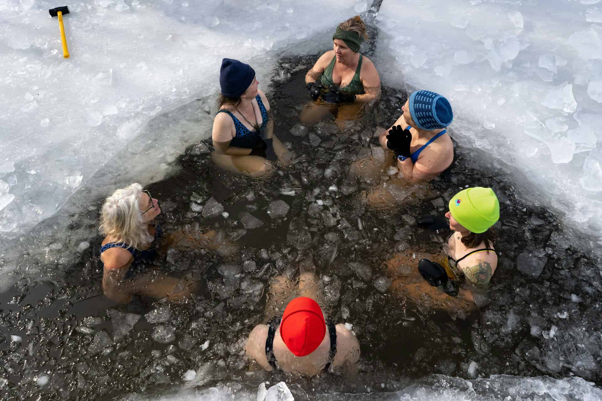 A cold plunge like this one in Maine can be a part of contrast therapy for faster recovery (photo: Gin Majka, Unsplash).