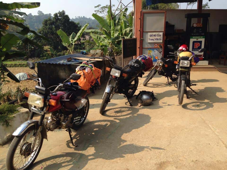 One of author's pit stops, refueling, and some much-needed maintenance