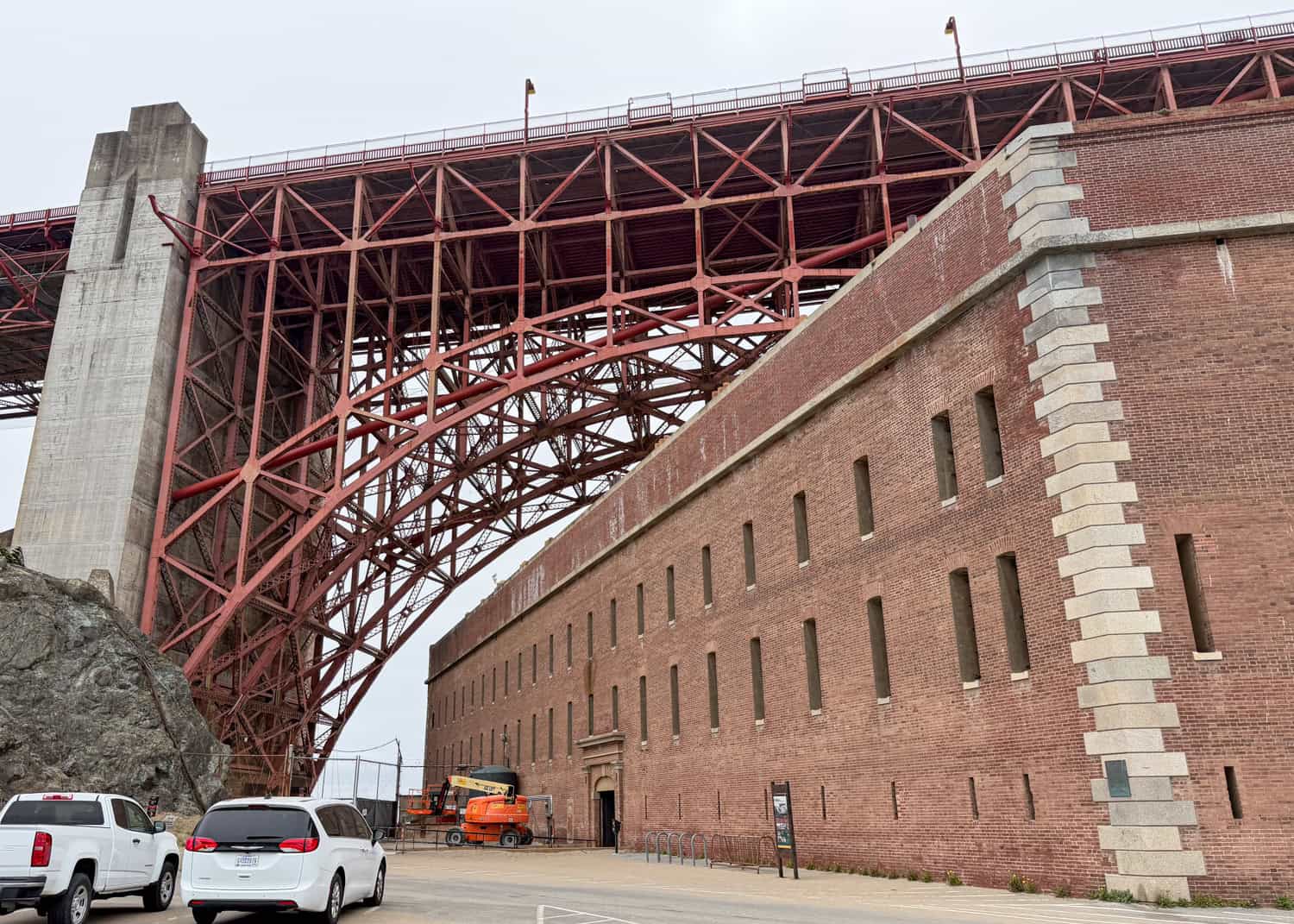 Fort Point beneath the Golden Gate Bridge in San Francisco