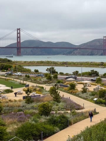 Presidio Tunnel Tops gardens overlooking the Golden Gate Bridge