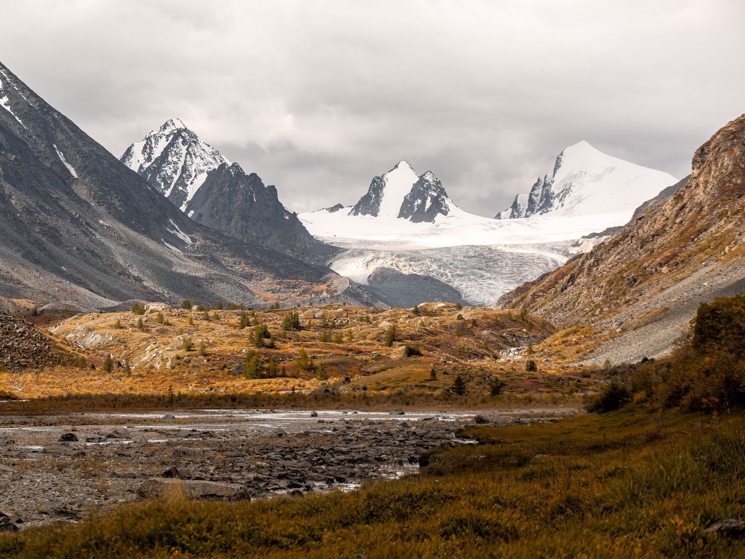 Glaciers in Altai Mountains of Mongolia.
